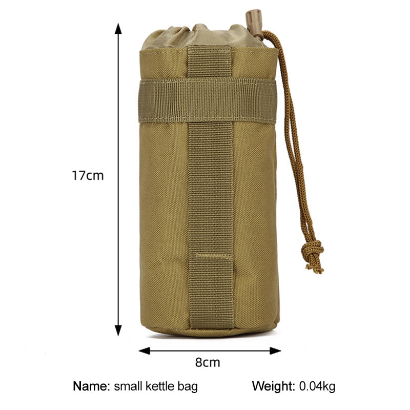 Tactical Molle Water Bottle Bag Military Outdoor Camping Hiking Drawstring Water Bottle Holder