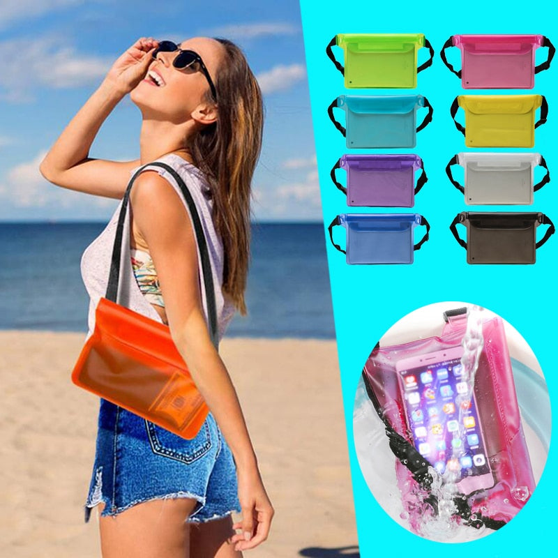 Waterproof Swimming Bag Ski Drift Diving Shoulder Waist Pack Bag Underwater Mobile Phone Bags Case