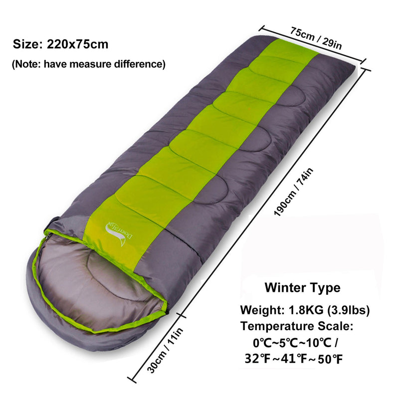 Desert & Fox Camping Sleeping Bag, Lightweight 4 Season Warm & Cold Envelope Backpacking Sleeping