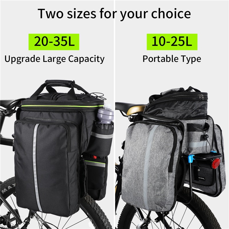 WEST BIKING Waterproof Bike Seat Pannier Pack Luggage Cycling Bag 10-25L Bicycle Pannier Bag