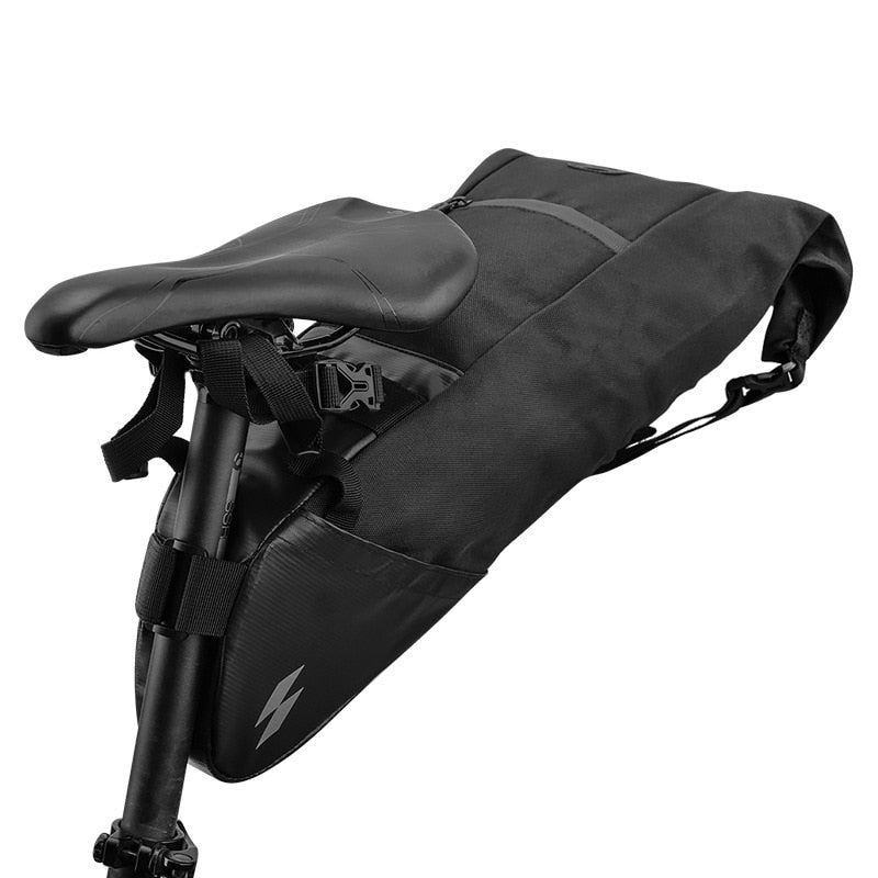 SAHOO 131414 Bicycle Seatpost Bag Bike Saddle Seat Storage Pannier Cycling MTB Road Rear Pack Water tight Extendable 8L 10L