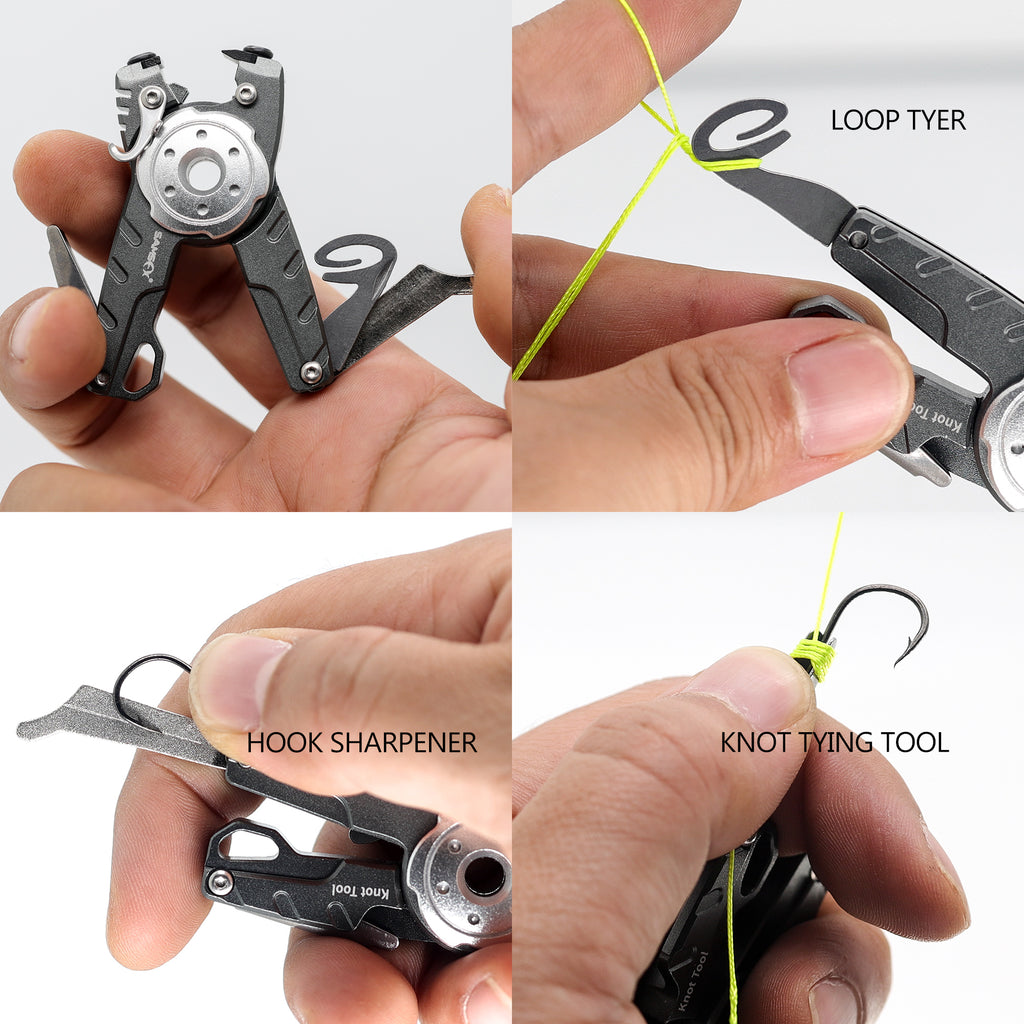 Sharpene Transfer Line Fly Fishing Knot Tying Tool, 6 in 1 Braided Line Cutter, Hook Sharpene