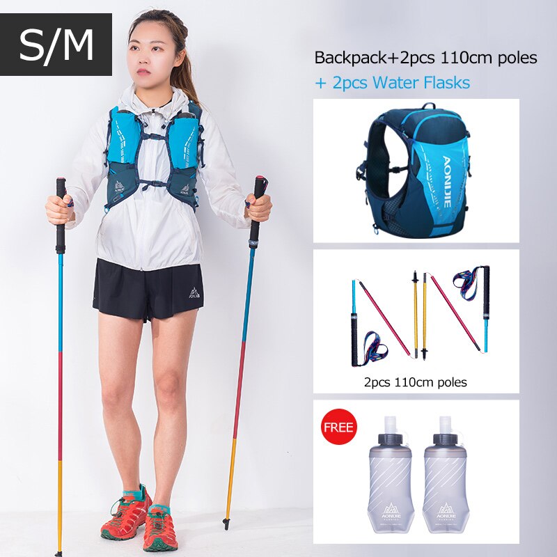 SM Size Ultra Vest 10L Hydration Backpack Pack Bag With 2pcs 420ml Soft Water Flask Hiking Trail