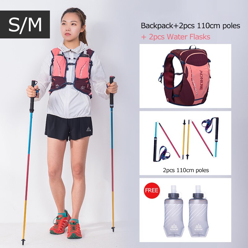 SM Size Ultra Vest 10L Hydration Backpack Pack Bag With 2pcs 420ml Soft Water Flask Hiking Trail