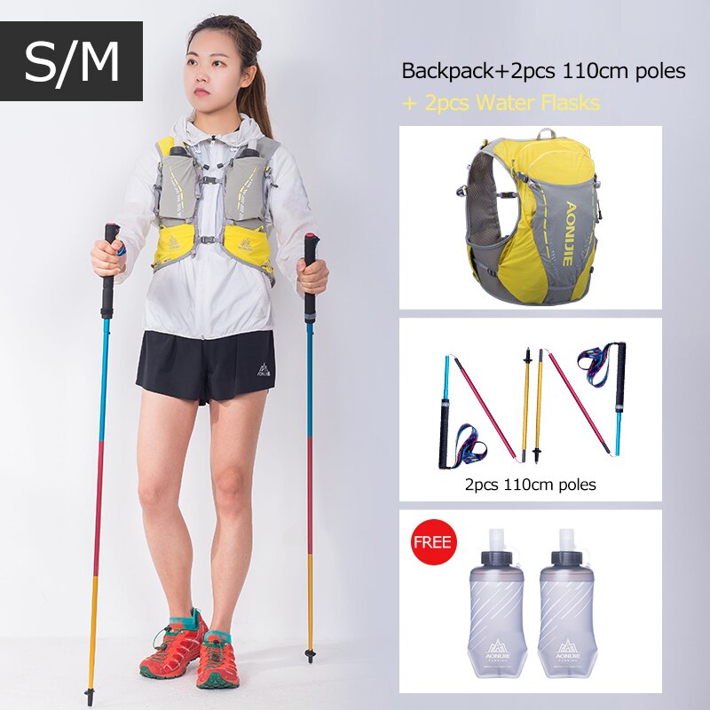 SM Size Ultra Vest 10L Hydration Backpack Pack Bag With 2pcs 420ml Soft Water Flask Hiking Trail