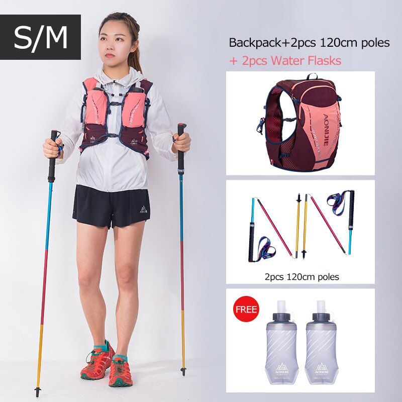 SM Size Ultra Vest 10L Hydration Backpack Pack Bag With 2pcs 420ml Soft Water Flask Hiking Trail