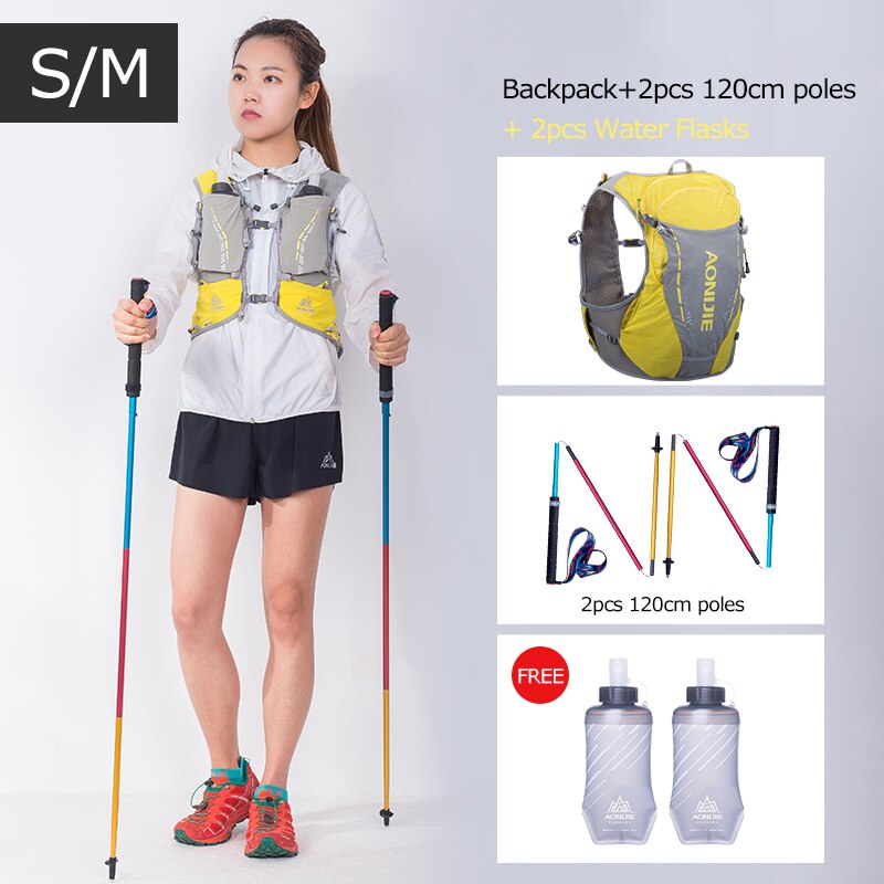 SM Size Ultra Vest 10L Hydration Backpack Pack Bag With 2pcs 420ml Soft Water Flask Hiking Trail