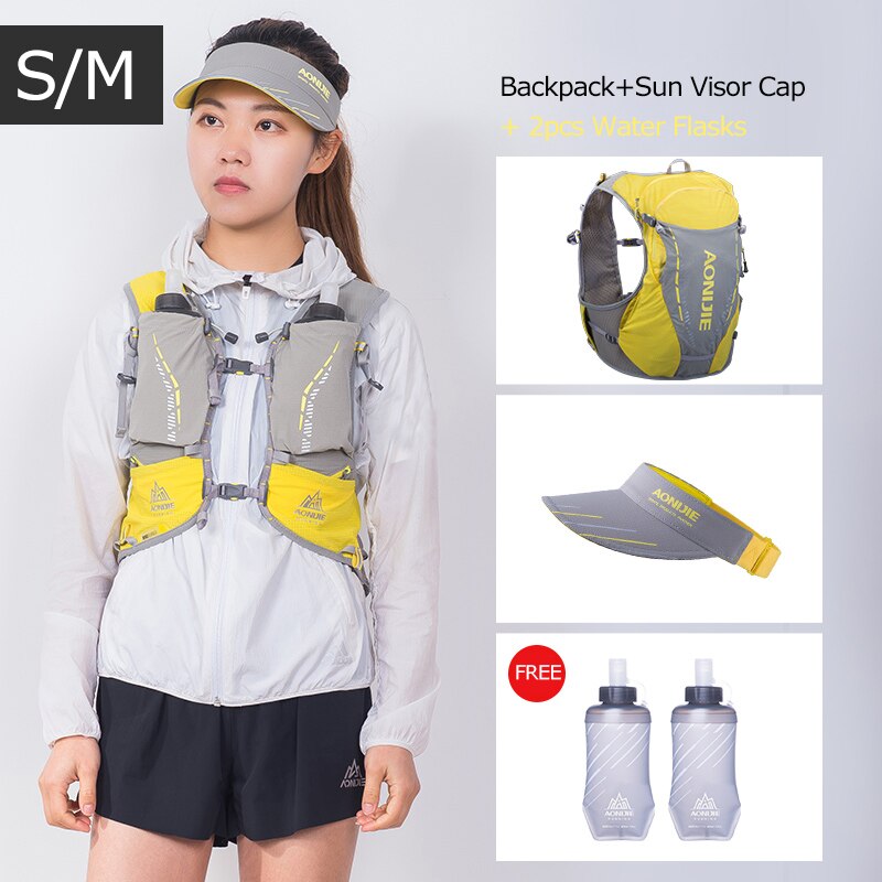 SM Size Ultra Vest 10L Hydration Backpack Pack Bag With 2pcs 420ml Soft Water Flask Hiking Trail