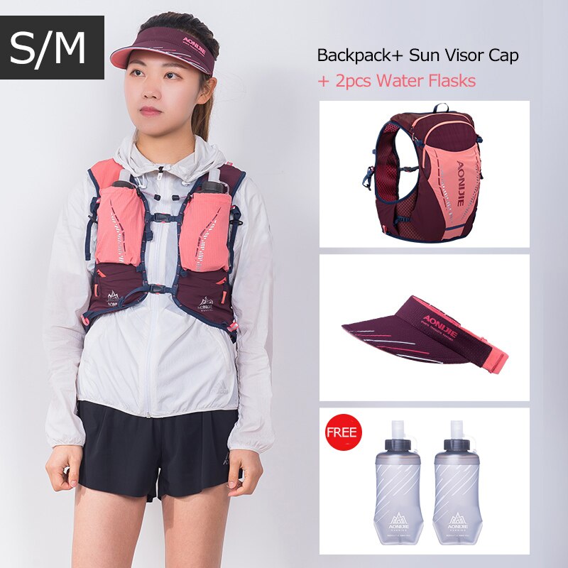 SM Size Ultra Vest 10L Hydration Backpack Pack Bag With 2pcs 420ml Soft Water Flask Hiking Trail