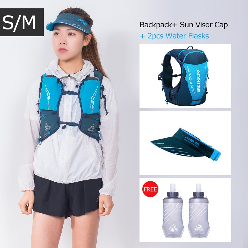 SM Size Ultra Vest 10L Hydration Backpack Pack Bag With 2pcs 420ml Soft Water Flask Hiking Trail