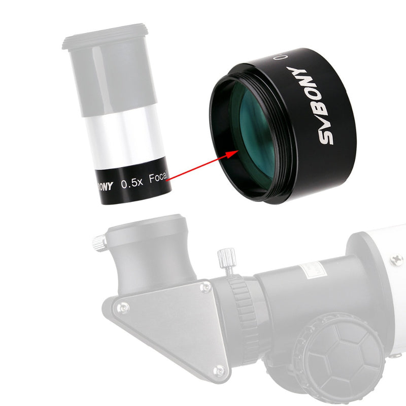 1.25" 0.5X Focal Reducer M28.5*0.6 Barlow Lens for Astronomy Monocular Binoculars Telescope Eyepiece