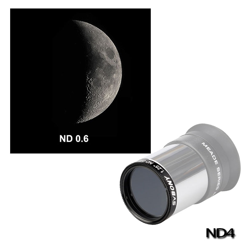 SV139 1.25" ND4 ND8 ND16 ND1000 Neutral Density Filter for Telescope Eyepiece Reduce Moon Surfaces