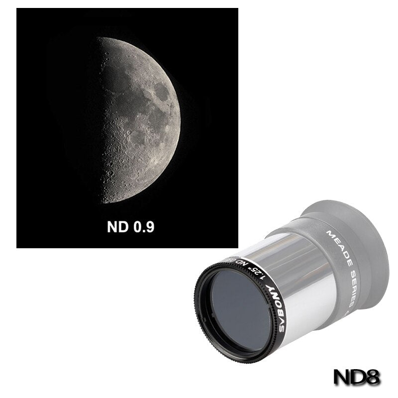 SV139 1.25" ND4 ND8 ND16 ND1000 Neutral Density Filter for Telescope Eyepiece Reduce Moon Surfaces