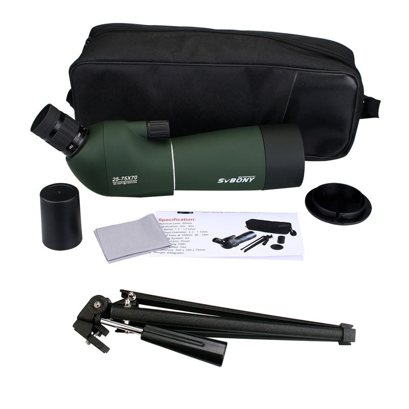 SV28 50/60/70mm 3 Types Spotting Scope Waterproof Zoom Telescope +Tripod Soft Case