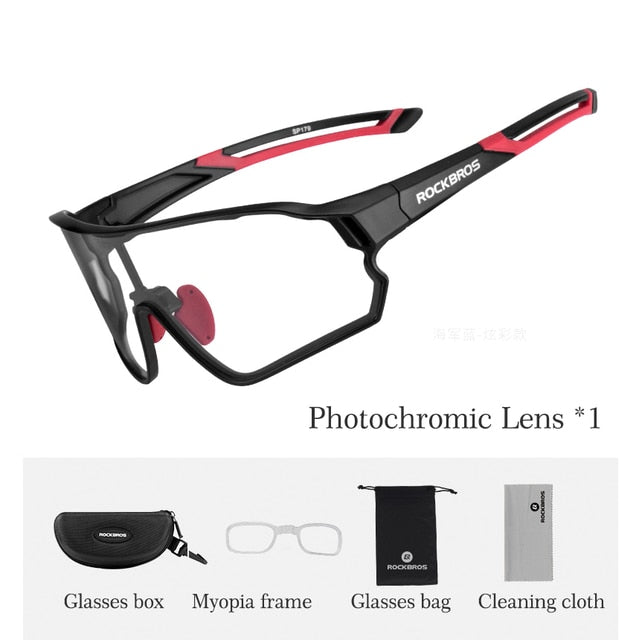 ROCKBROS Photochromic Cycling Glasses Bike Sunglasses Bicycle Glass UV400 Sports Sunglasses