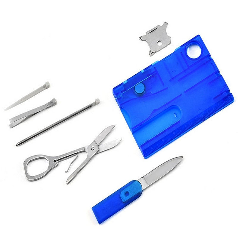 10 In 1 Pocket Credit Card Portable Multi Tools Outdoor Survival Camping Equipment 1 Box