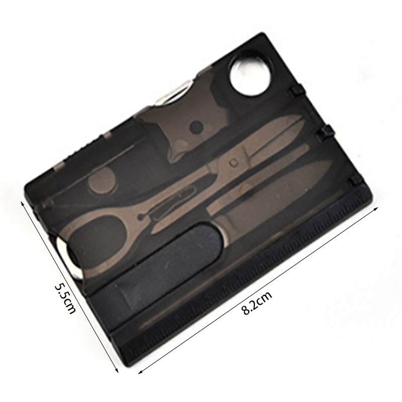 10 In 1 Pocket Credit Card Portable Multi Tools Outdoor Survival Camping Equipment 1 Box