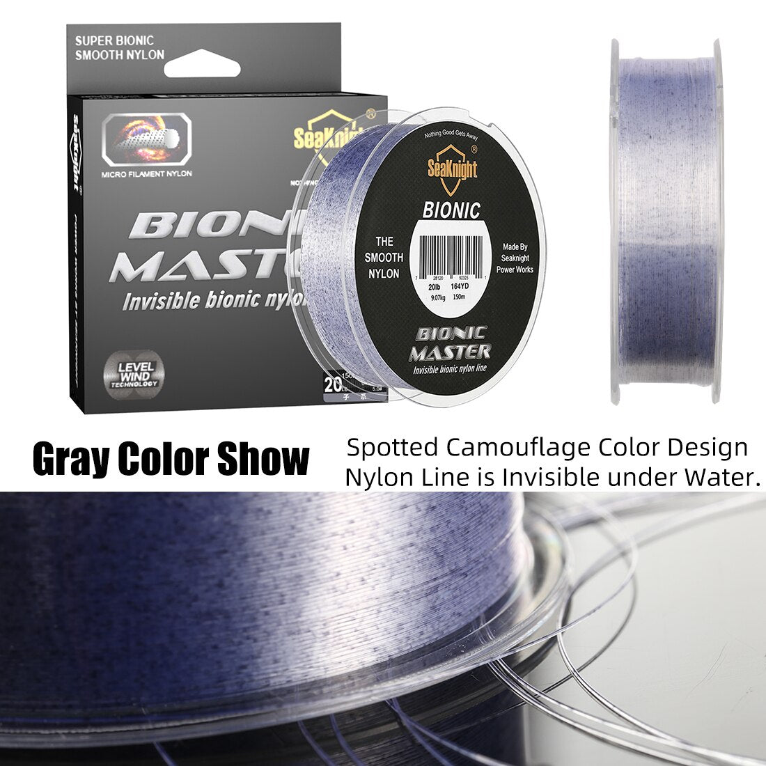 Bionic Master Series 150M Spotted Nylon Fishing Line Monofilament Line Bionic Design Speckle