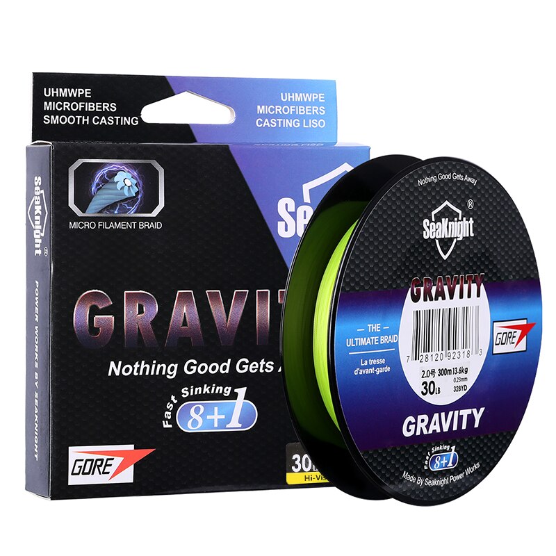Gravity 8+1 Series G9 Fast Sinking Line 150M 300M 9 Strands Braid PE Line High Specific Gravity