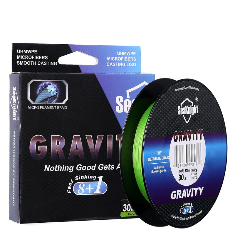 Gravity 8+1 Series G9 Fast Sinking Line 150M 300M 9 Strands Braid PE Line High Specific Gravity