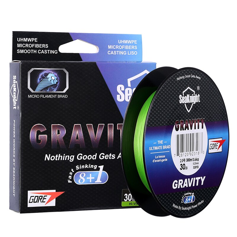 Gravity 8+1 Series G9 Fast Sinking Line 150M 300M 9 Strands Braid PE Line High Specific Gravity