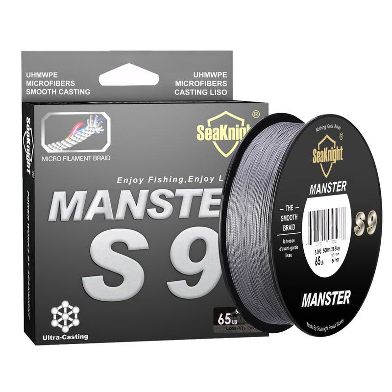 S9 Monster/Manster Series 300M 500M PE  Line 9 Strand Reverse Spiral Fishing Line 20-100LB