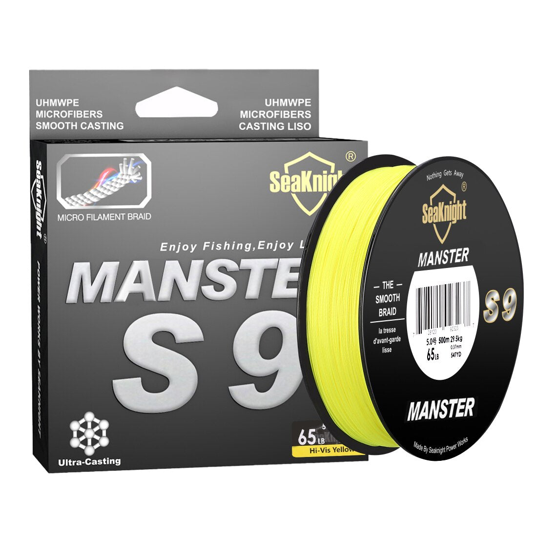 S9 Monster/Manster Series 300M 500M PE  Line 9 Strand Reverse Spiral Fishing Line 20-100LB