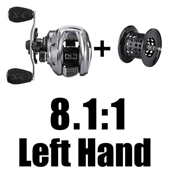 FALCON 7.2:1 8.1:1 High Speed Baitcasting Reel 190g Super Long Casting Fishing MAX Drag Power 18LB