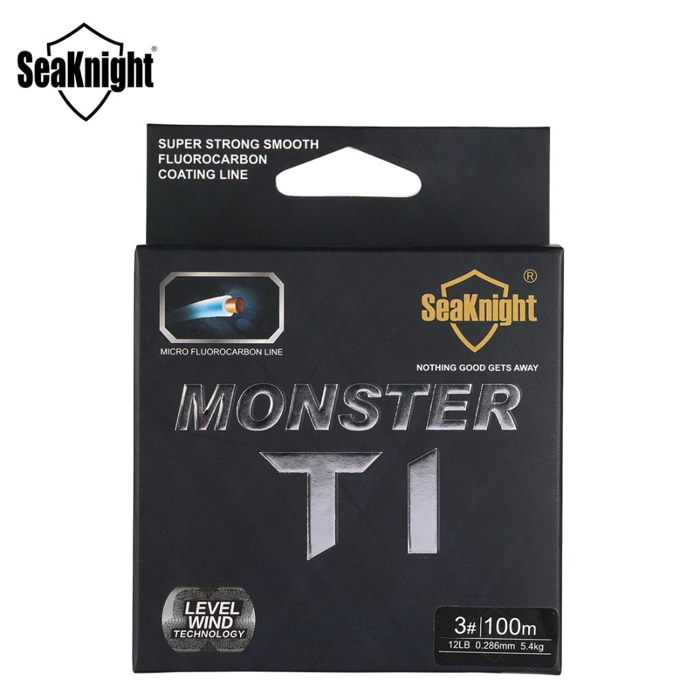 Monster T1 100% Fluorocarbon Coating Fishing Line 100M Monofilament Fishing Line Leader