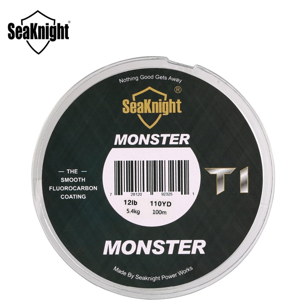 Monster T1 100% Fluorocarbon Coating Fishing Line 100M Monofilament Fishing Line Leader