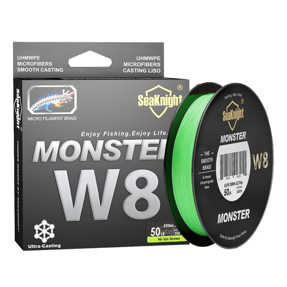 Monster W8 Fishing Line 150M 300M 500M 8 Strands Braided Fishing Line Multifilament PE