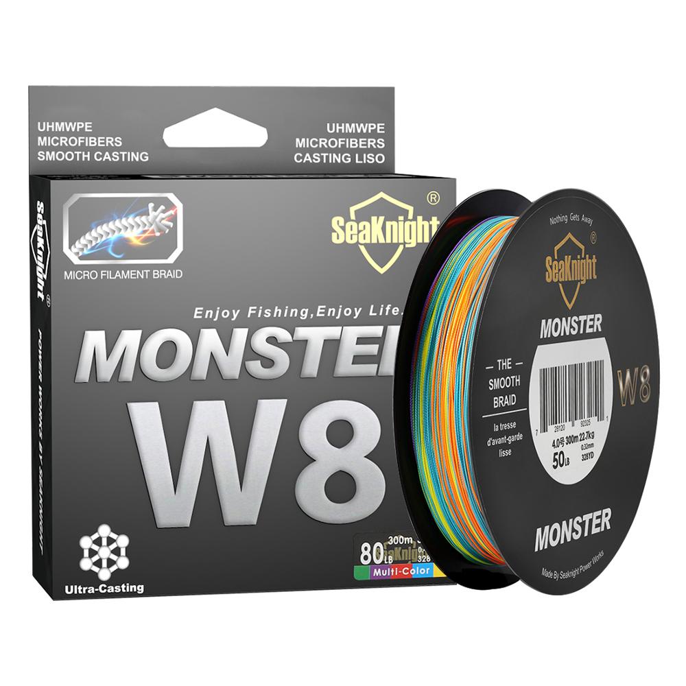 Monster W8 Fishing Line 150M 300M 500M 8 Strands Braided Fishing Line Multifilament PE
