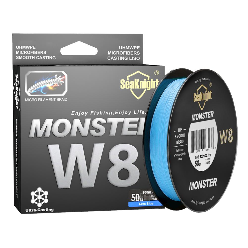 Monster W8 Fishing Line 150M 300M 500M 8 Strands Braided Fishing Line Multifilament PE