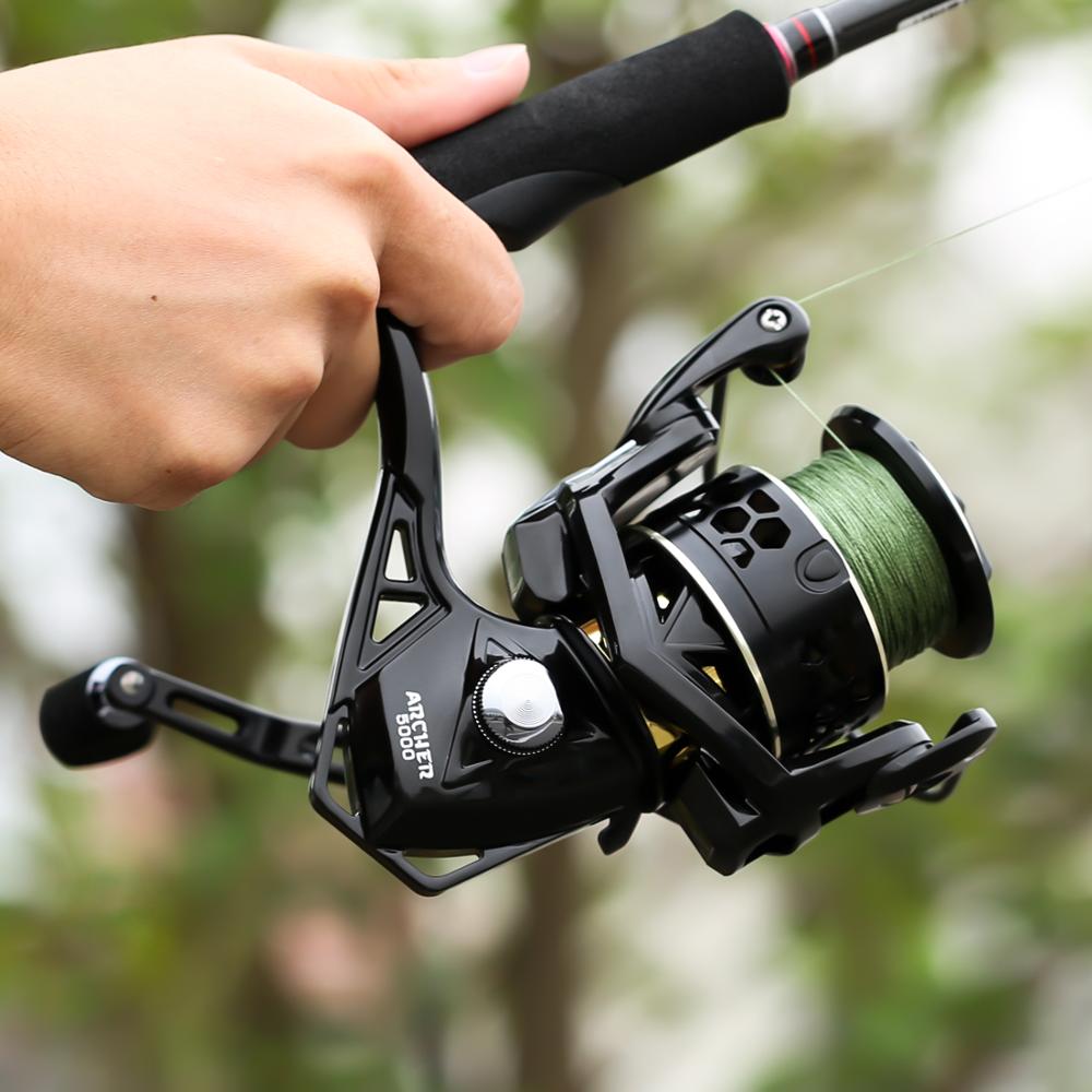 Archer 5.2:1 4.9:1 Spinning Reel Max Drag 13Kg 8+1BB Carp Fishing Reel 2000-6000 Aluminium Spool