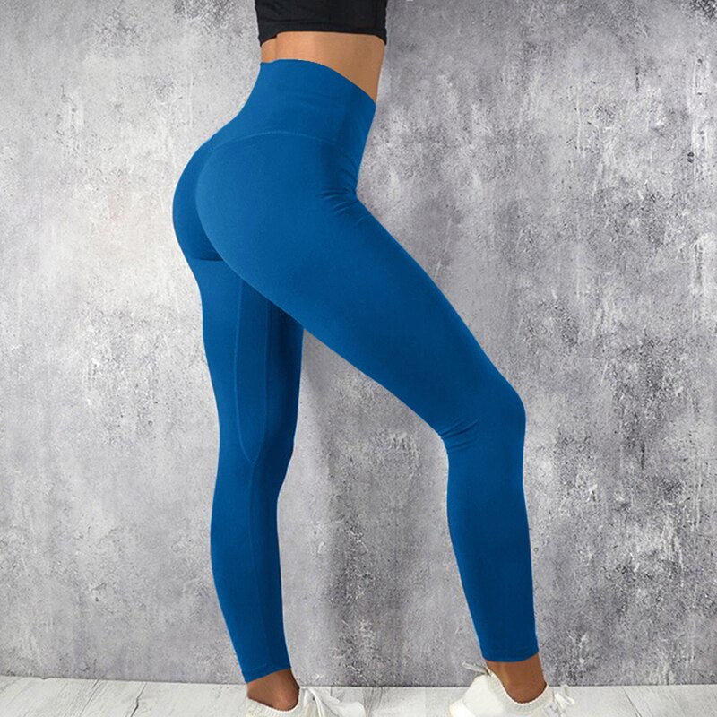 Sexy Fitness Women Gym Leggings Push Up High Waist Pocket Workout Slim Leggins Fashion Casual