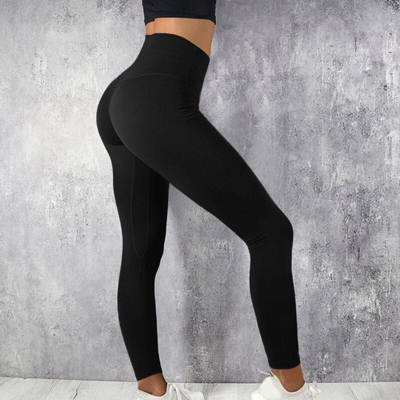 Sexy Fitness Women Gym Leggings Push Up High Waist Pocket Workout Slim Leggins Fashion Casual