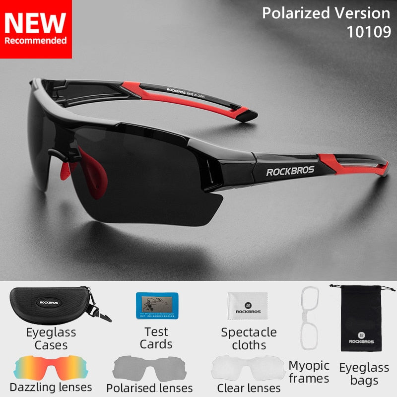 RockBros Cycling Glasses Outdoor Sports Polarized Bicycle Sunglasses Bike Glasses Goggles