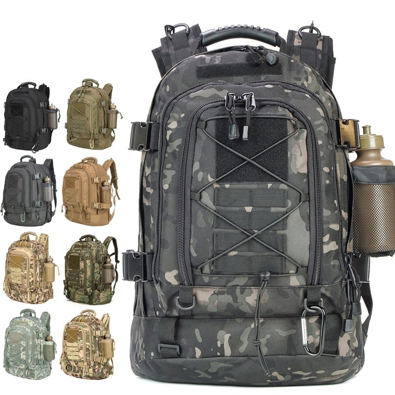 60L Military Tactical Backpack Army Molle Assault Rucksack 3P Outdoor Travel Hiking Rucksacks