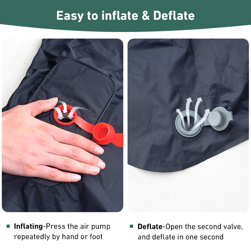 Outdoor Sleeping Pad Camping Inflatable Mattress Built-in Pump Ultralight Air Cushion Travel Mat