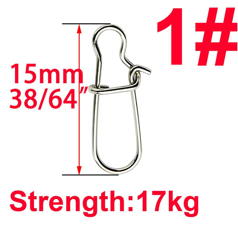 Simpleyi 50pcs Stainless Steel Fishing Connector Hooked Snap  Barrel Swivel Hook Lure Carp Tool Accessories Goods For Fishing