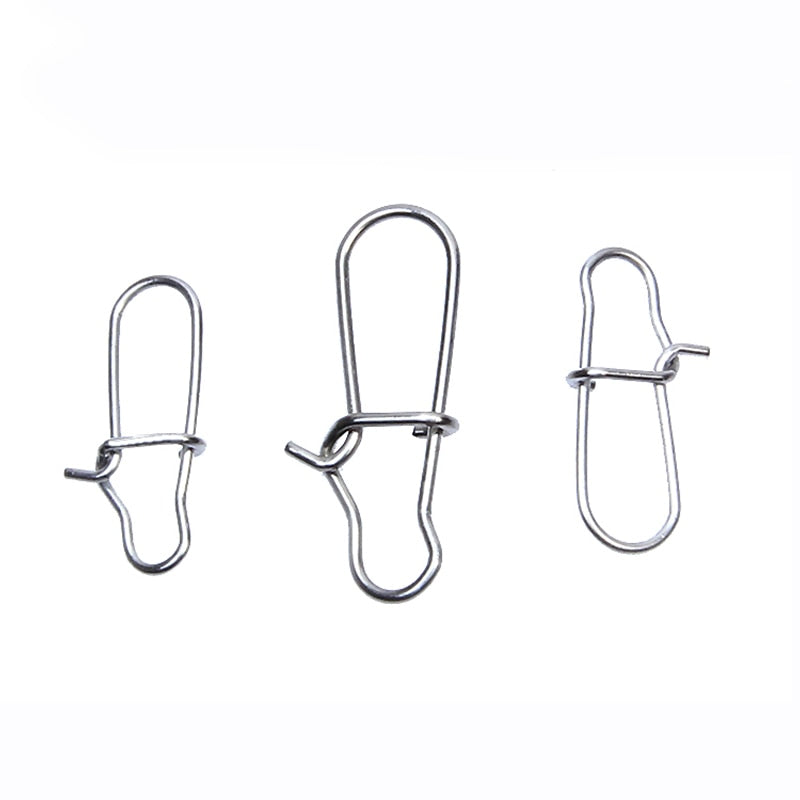 Simpleyi 50pcs Stainless Steel Fishing Connector Hooked Snap  Barrel Swivel Hook Lure Carp Tool Accessories Goods For Fishing