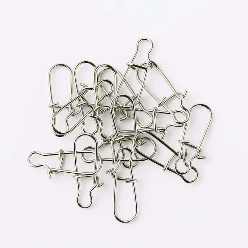 Simpleyi 50pcs Stainless Steel Fishing Connector Hooked Snap  Barrel Swivel Hook Lure Carp Tool Accessories Goods For Fishing