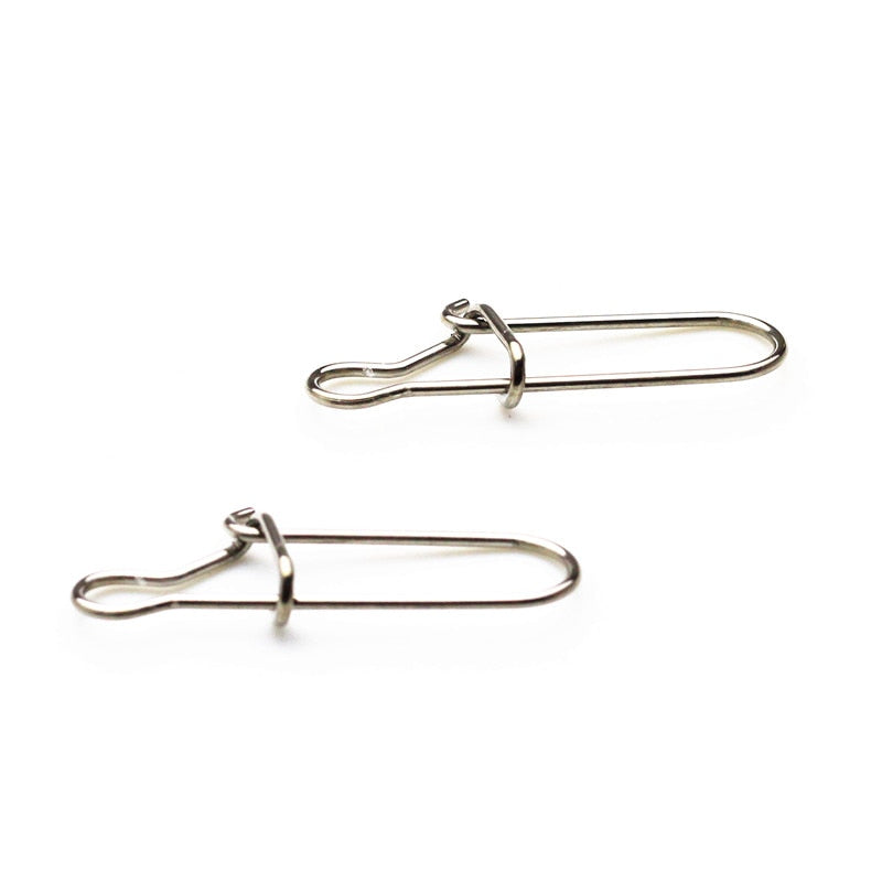 Simpleyi 50pcs Stainless Steel Fishing Connector Hooked Snap  Barrel Swivel Hook Lure Carp Tool Accessories Goods For Fishing