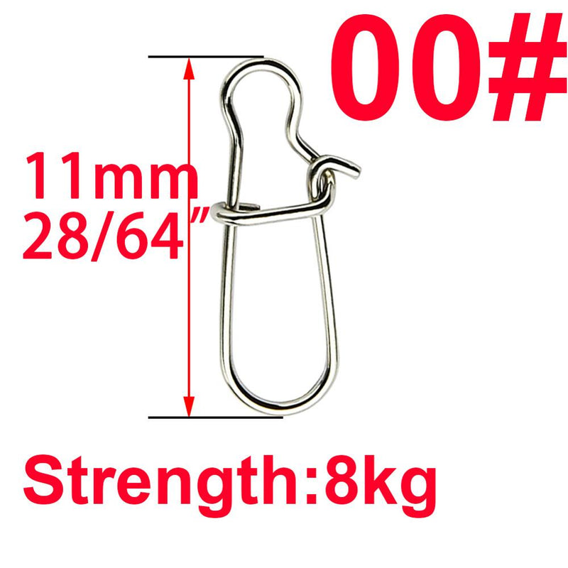 Simpleyi 50pcs Stainless Steel Fishing Connector Hooked Snap  Barrel Swivel Hook Lure Carp Tool Accessories Goods For Fishing