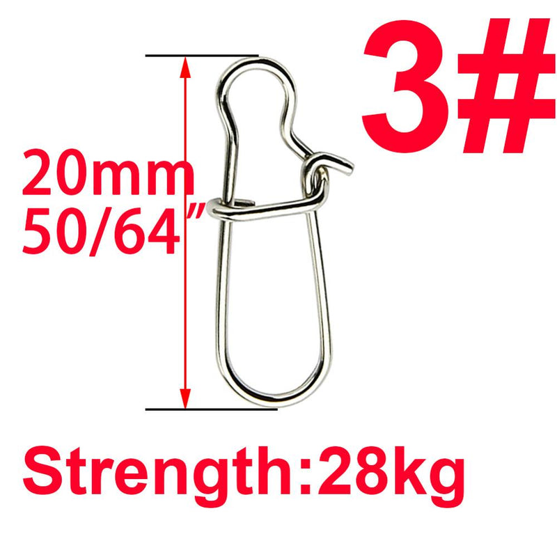 Simpleyi 50pcs Stainless Steel Fishing Connector Hooked Snap  Barrel Swivel Hook Lure Carp Tool Accessories Goods For Fishing