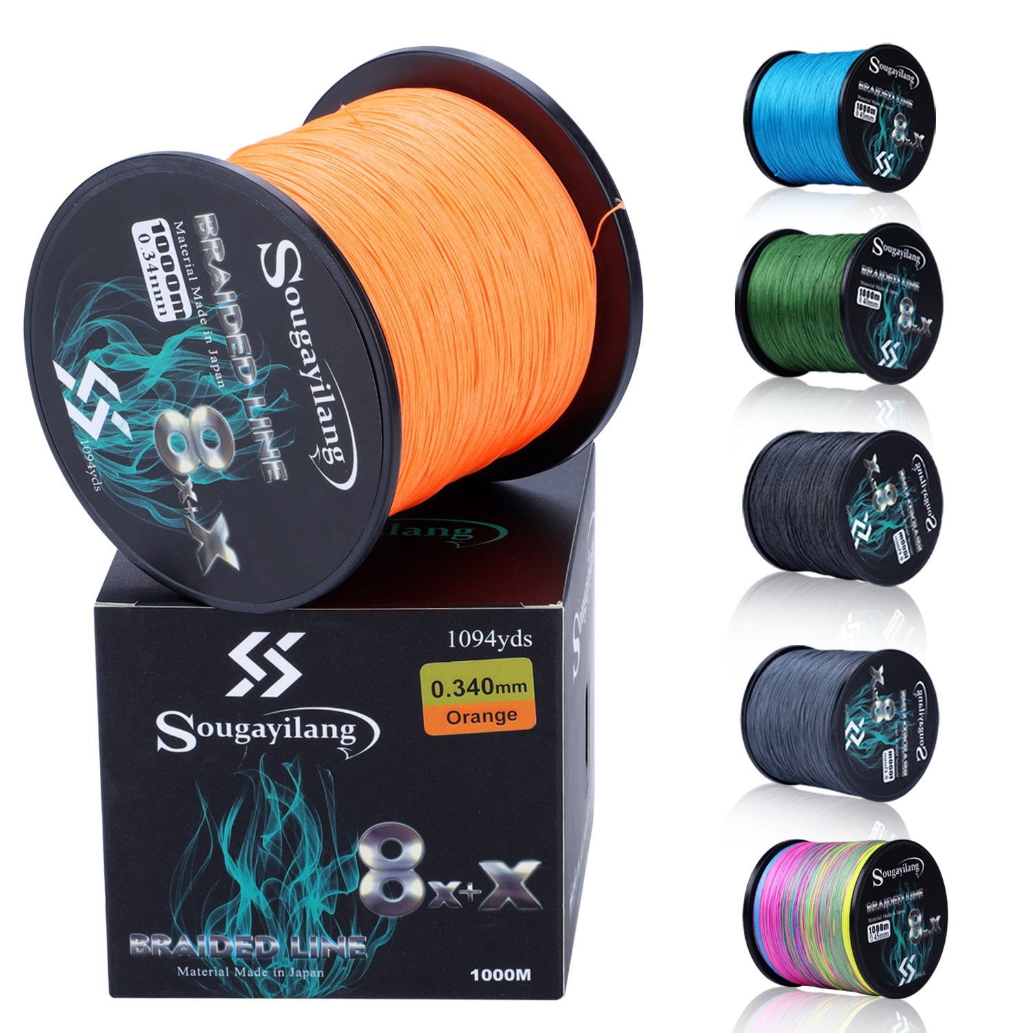Sougayilang 8x+x 9 Strands Braided PE Fishing Line 300M 500M 1000M Strong Fishing Line Multifilament