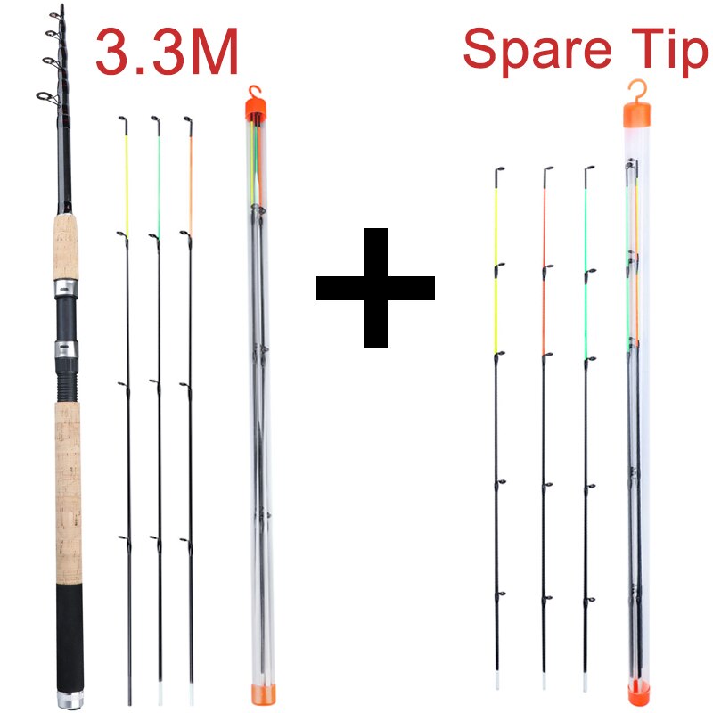 Sougayilang Feeder Fishing Rod Telescopic Spinning/6 Sections Travel Rod 3.0 3.3 3.6m Pesca Carp Feeder 60-180g Pole Fish Tackle