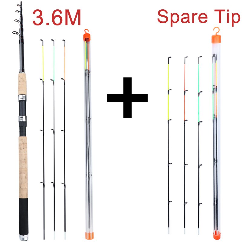 Sougayilang Feeder Fishing Rod Telescopic Spinning/6 Sections Travel Rod 3.0 3.3 3.6m Pesca Carp Feeder 60-180g Pole Fish Tackle