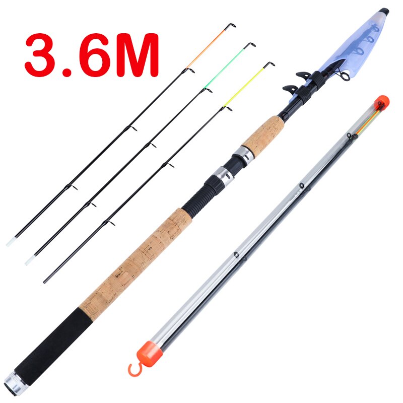 Sougayilang Feeder Fishing Rod Telescopic Spinning/6 Sections Travel Rod 3.0 3.3 3.6m Pesca Carp Feeder 60-180g Pole Fish Tackle