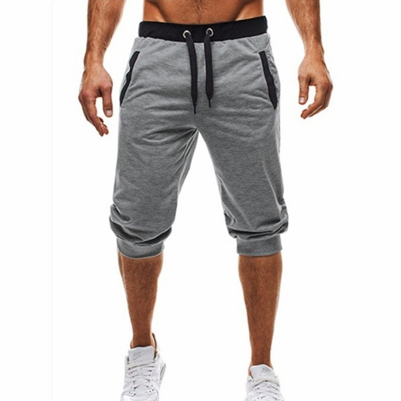 Summer men Leisure Men Knee Length Shorts Color Patchwork Joggers Short Sweatpants Trousers Men